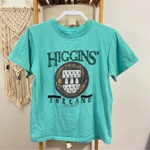 Vintage Teal Graphic Tee with Ireland Print